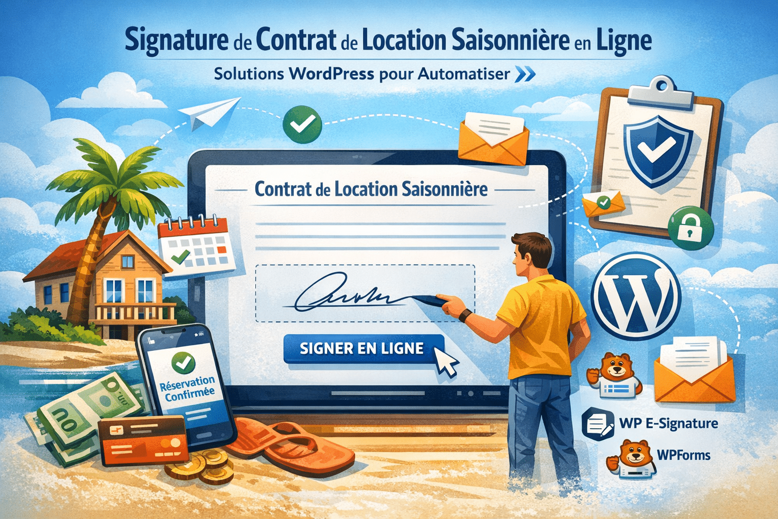 Signature de contrat de location saisonnière en ligne